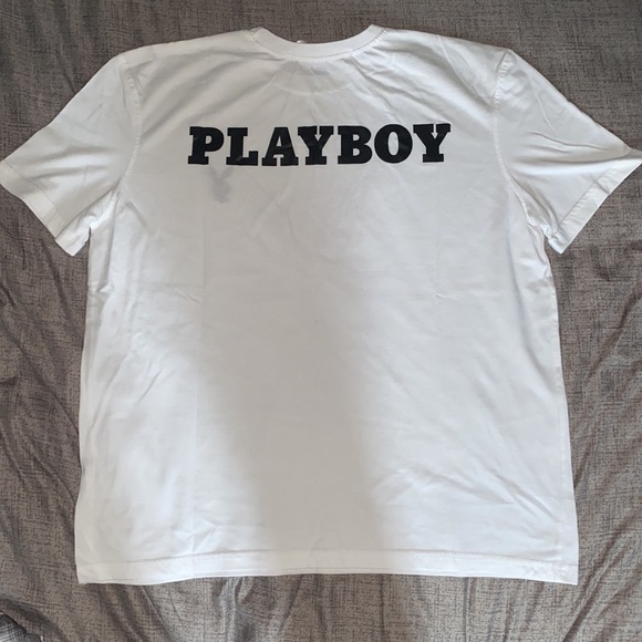 ‼️SOLD‼️White Oversized Playboy T-shirt - Picture 2 of 5